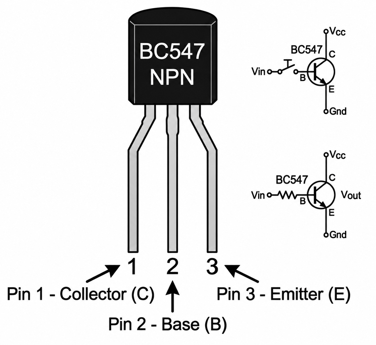 BC547 Transistor Pinout