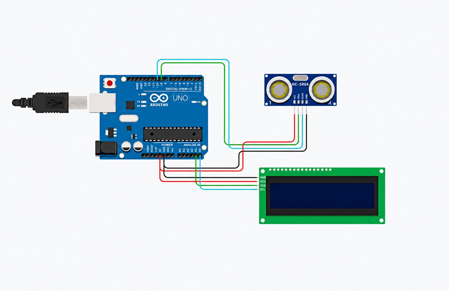 Digital Distance Meter Circuit Diagram